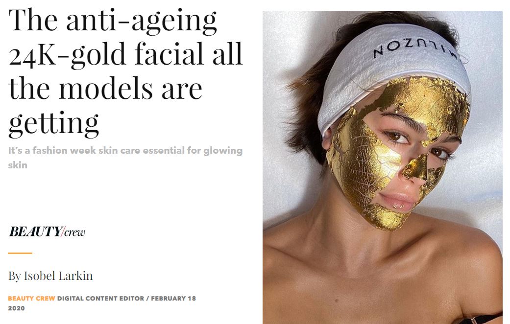 The anti-ageing 24K-gold facial all the models are getting