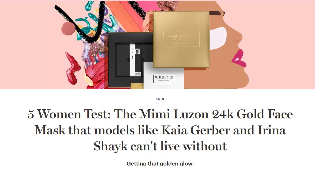 5 Women Test: The Mimi Luzon 24k Gold Face Mask that models like Kaia Gerber and Irina Shayk can't live without